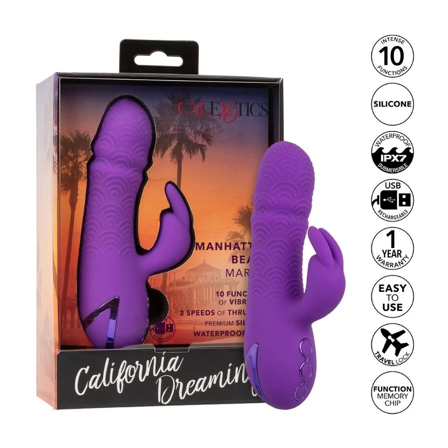 CALEXOTICS  MANHATTAN BEACH MARVEL VIBRATOR RabbIT PRPLE BY CALIFORNIA DREAMI